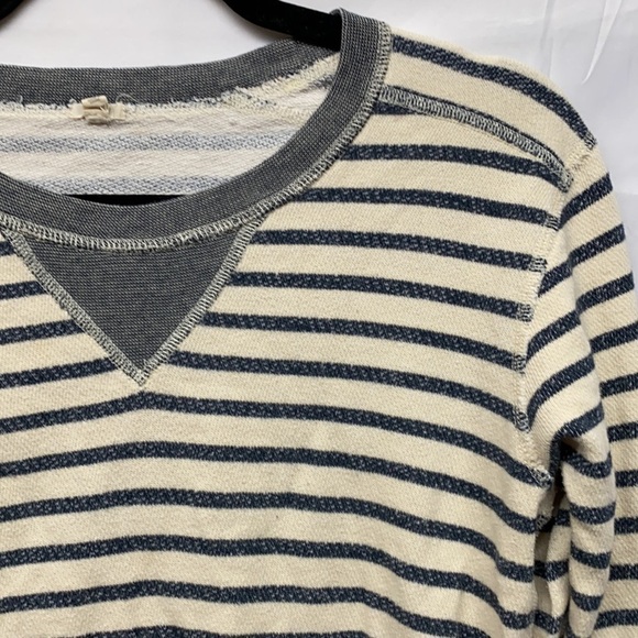 J. Crew Striped  Long Sleeve Top xs blue white - Picture 2 of 3